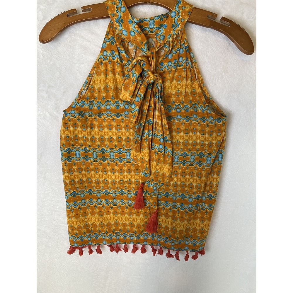 THML Boutique Tank Women's XS Yellow Southwestern Coast cowgirl